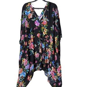 Johnny Was Sognatore Nero High Low Kaftan S/M